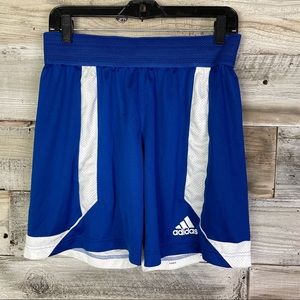 Adidas Athletic Shorts Youth Sz. Large Soccer Basketball Thick Band Blue White